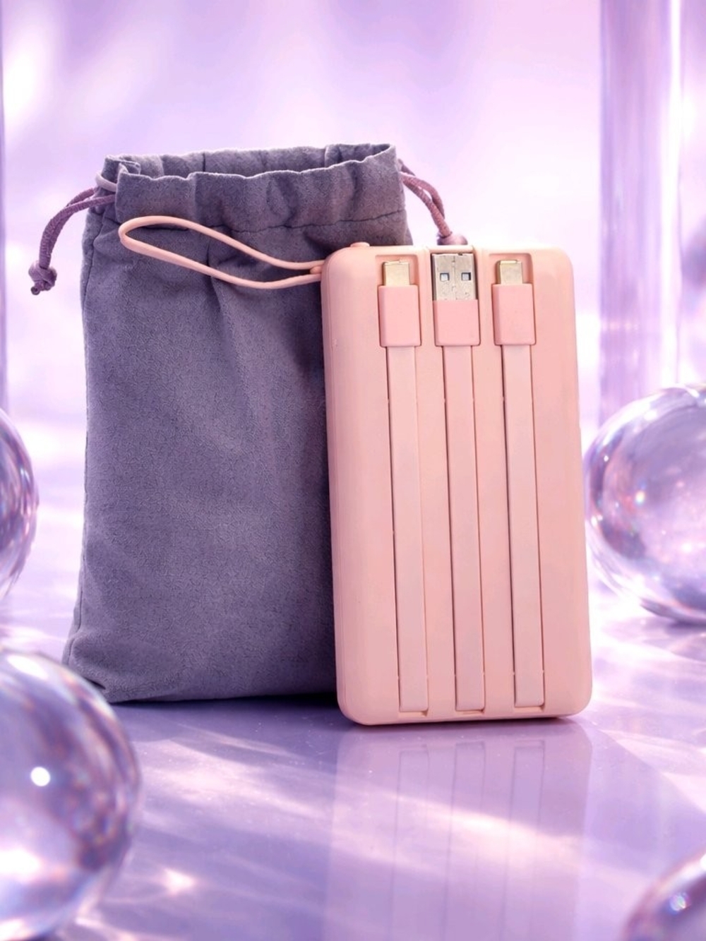 VRURC Pink 10000mAh Portable Charger Power Bank